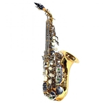 Saxofone Curvo Jahnke JSSCH001 Laqueado Niquelado Si Bemol