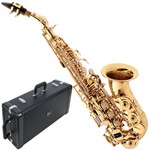 Ficha técnica e caractérísticas do produto Saxofone Soprano Curvo Laqueado + Case Sp508 Eagle