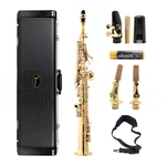 Ficha técnica e caractérísticas do produto Saxofone Soprano Eagle SP502 Laqueado Original Completo