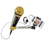 Ficha técnica e caractérísticas do produto Selfie Mic Microfone para Karaokê com Pau de Selfie - Estrela - Preto