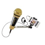 Selfie Microfone Preto e Dourado - Estrela