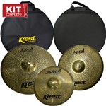 Ficha técnica e caractérísticas do produto Set de Pratos Bateria R18 Mc14 Hi Hat13 ABSET1 Aged Brass Krest - Krest Cymbals