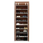 Ficha técnica e caractérísticas do produto Simples 10 camadas Shoes Cremalheira com Curtained Porta Monte sapatos Gabinete de Home Storage