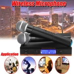 Ficha técnica e caractérísticas do produto Sistema de Microfone de Mão Microfone de Mão Pro sem fio Microfone UHF Pro LCD Home KTV