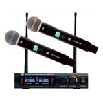 Ficha técnica e caractérísticas do produto Sistema Microfone Sem Fio Digital Duplo TSI-1200 UHF - TSI