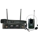 Ficha técnica e caractérísticas do produto Sistema Microfone Sem Fio Vocal e Headset KDSW-502C - KADOSH