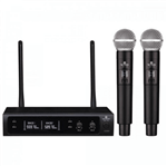 Sistema Sem Fio Duplo Microfone Mão Harmonics HSF-102 Wireless UHF