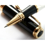 Ficha técnica e caractérísticas do produto Mãe clássica de Pearl Pen Golden Ring, Pen Barrel está terminado Pearl White com Push no estilo da tinta Converter