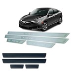 Ficha técnica e caractérísticas do produto Soleira de Porta Vinil Honda Civic 2017 2018 2019 Aço Inox - Three Parts