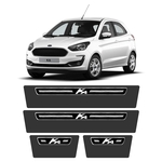 Ficha técnica e caractérísticas do produto Soleira Ford Ka 2015 A 2020 Protetor De Portas Preto Premium Grafia Personalizada