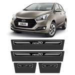 Ficha técnica e caractérísticas do produto Soleira Hyundai Hb20 2012 A 2020 Protetor De Portas Preto Premium Grafia Personalizada