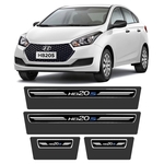 Ficha técnica e caractérísticas do produto Soleira Hyundai Hb20s 2012 A 2020 Protetor De Portas Preto Premium Grafia Personalizada