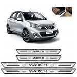 Ficha técnica e caractérísticas do produto Soleira Platinum Nissan March 2011 a 2020 4 Pçs Prata sp036