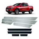Ficha técnica e caractérísticas do produto Soleira Porta Vinil Fiat Toro 2016 2017 2018 2019 Aço Inox - Three Parts