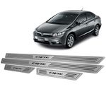 Ficha técnica e caractérísticas do produto Soleira Prata Em Aço Inox Honda Civic 12/16