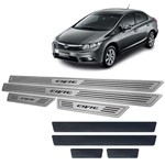 Ficha técnica e caractérísticas do produto Soleira Prata + Vinil em Aço Inox Honda Civic 12/16 - Jr