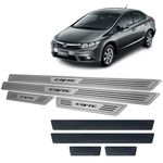 Ficha técnica e caractérísticas do produto Soleira Prata + Vinil Em Aço Inox Honda Civic 12/16