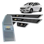 Ficha técnica e caractérísticas do produto Soleiras + Descanso Chevrolet Onix 2017 a 2019 Preto - Jr