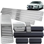 Ficha técnica e caractérísticas do produto Soleiras Pedaleiras Descanso Audi A3 2014/ Prata Automático - Jr