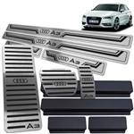Ficha técnica e caractérísticas do produto Soleiras Pedaleiras Descanso Audi A3 2014/ Preto Automático - Jr