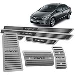 Ficha técnica e caractérísticas do produto Soleiras + Pedaleiras + Descanso Honda Civic 12/16 Aut Preto