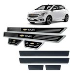 Ficha técnica e caractérísticas do produto Soleiras + Vinil Chevrolet Onix 2017 A 2019 Preto