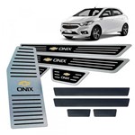 Ficha técnica e caractérísticas do produto Soleiras + Vinil + Descanso Chevrolet Onix 2017 a 2019 Preto - Jr
