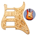 Ficha técnica e caractérísticas do produto SSH Madeira Guitar Pickguard maple madeira com padrão decorativo de flores para ST guitarras eléctricas