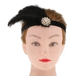 Ficha técnica e caractérísticas do produto Stretchy Pena Headband 20s Gatsby Rhinestone Pérolas Testa Decoração