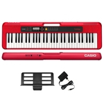 Kit Teclado Casio Tone CT-S200 Musical 61 Teclas Vermelho