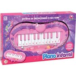 Ficha técnica e caractérísticas do produto Teclado Infantil Piano Coracao Rosa 16cm Art Brink Unidade