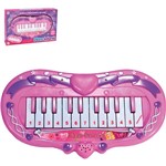 Ficha técnica e caractérísticas do produto Teclado Infantil Piano Coracao Rosa 16CM - Art Brink