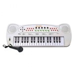 Ficha técnica e caractérísticas do produto Teclado Musical à Pilha com Microfone - HS-999 DMT 5386 Branco - Dm Toys