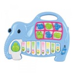 Ficha técnica e caractérísticas do produto Teclado Piano Infantil Musical Elefante com Luz e Som Bichos - Art Brink