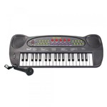 Ficha técnica e caractérísticas do produto Teclado Piano Musical com Microfone 8 Ritmos Dm Toys