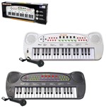 Ficha técnica e caractérísticas do produto Teclado Piano Musical Infantil com Microfone Preto Branco Hs - Dm Brasil