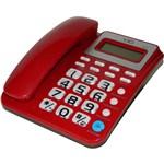 Ficha técnica e caractérísticas do produto Telefone com Fio e Identificador de Chamadas OHO-5005 Vermelho - Genérico