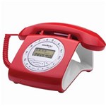 Ficha técnica e caractérísticas do produto Telefone com Fio Intelbras Retrô TC8312 com Viva Voz e Identificação de Chamadas - Vermelho