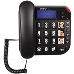 Ficha técnica e caractérísticas do produto Telefone com Fio IntelBras Tok Fácil ID 4000073 Preto - Identificador de Chamadas e Viva Voz