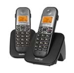 Ficha técnica e caractérísticas do produto Telefone de Mesa Sem Fio com Viva Voz e Ramal Preto TS5122 Intelbras