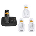 Ficha técnica e caractérísticas do produto Telefone Intelbras Sem Fio Digital Ts 3130 + 3 Ramal Ts 3111