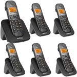Ficha técnica e caractérísticas do produto Telefone Intelbras Sem Fio Digital Ts 3110 + 5 Ramais Ts 3111