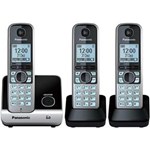 Ficha técnica e caractérísticas do produto Telefone Sem Fio com Base + 2 Ramais Kx-Tg6713Lbb Preto - Panasonic