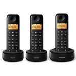 Ficha técnica e caractérísticas do produto Telefone Sem Fio Philips D1303b com Identificador de Chamadas - Preto