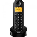 Ficha técnica e caractérísticas do produto Telefone Sem Fio Preto Philips D1201B com Identificador de Chamadas - Philips