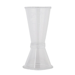 Ficha técnica e caractérísticas do produto Transparente Bar plástico Cocktail Shaker Dupla Face copo de medição (4,5 * 4 * 8,8 centímetros)