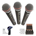 Ficha técnica e caractérísticas do produto TRI-TM-989 - Kit de 03 Microfones de Mão Profissional - Jts