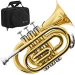 Ficha técnica e caractérísticas do produto Trompete Pocket Bb Laqueado + Estojo Hmt-500l - Harmonics