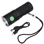 Ficha técnica e caractérísticas do produto Ultra Light Portable Waterproof Rechargeable LED Flashlight Mini Torch with Lanyard