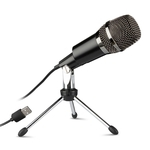 Ficha técnica e caractérísticas do produto USB Casa Microfones de Gravação Vocal Desktop Mini Tripé de Metal Suporte para Gravação de PC Portátil Conversando Online Cantando Podcast